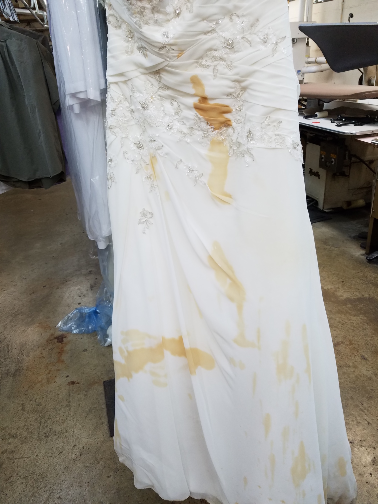 Before Cleaning Wedding Dress